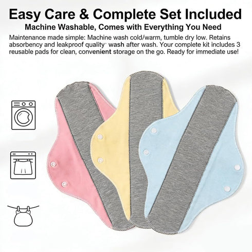 Zmuhyrd (15Pcs) Graphene Reusable Incontinence Pads, Leak-Proof & Waterproof Washable Incontinence Pads, Graphene