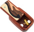 Handcrafted Pocket Pill Box - Standard Size in Padauk Wood with Elegant Wave Inlay