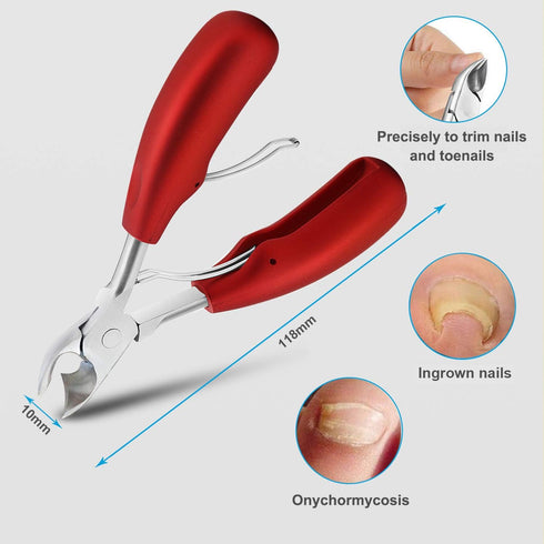 Thick Toenail Clippers, Podiatrist Toe Nail Clippers for Ingrown & Thick Nails, Surgical Grade Stainless Steel
