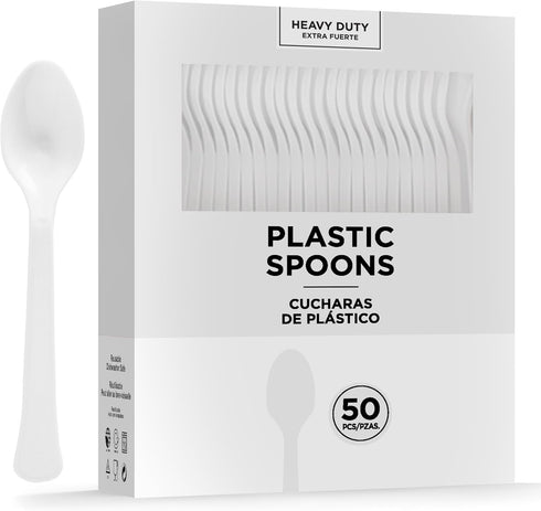 Plastic Spoons - Boxed | Clear | Pack of 50