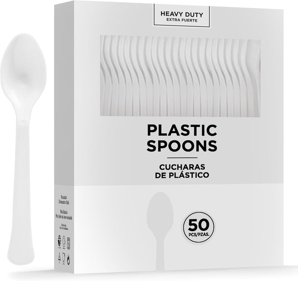Plastic Spoons - Boxed | Clear | Pack of 50