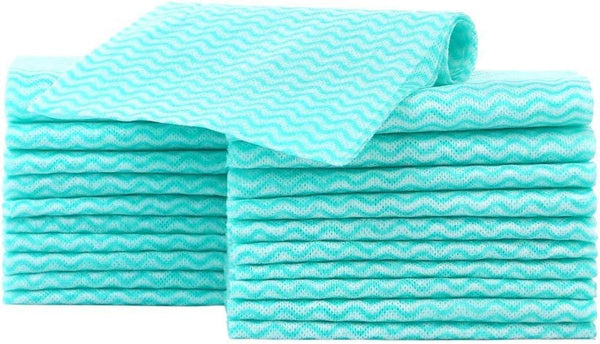 JEBBLAS 50 Count Reusable Handi Wipes, Disposable Cleaning Cloths, Dish Towels, Handy Cleaning Wipes (Green)