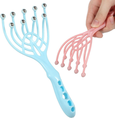 HOOWIFFY 9-Claw Scalp Massager 2pcs Set Manual Head and Neck Massage Tool Plastic