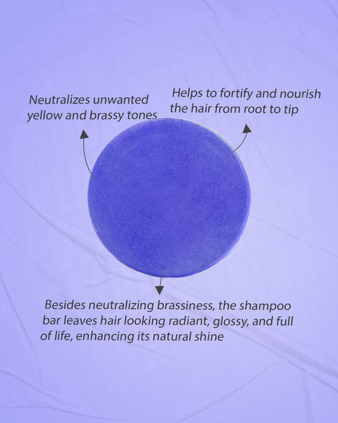 Purple Shampoo Bar with Biotin - Neutralize Brassy Tones & Strengthening Formula Solid Shampoo Bar - for Blonde, Lightened & Gray Hair, Sulfate-Free & Vegan - Long-Lasting, 3.2 oz