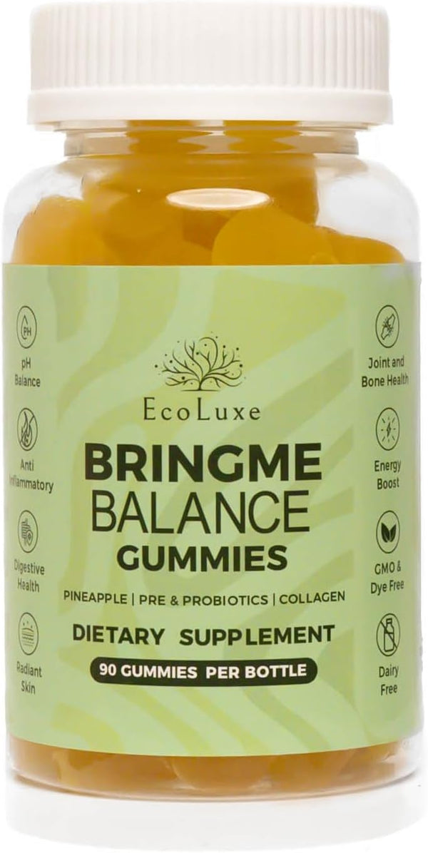 BRINGME Balance Pre & Probiotic Gummies Pineapple, Collagen, Pre & Prebiotics for