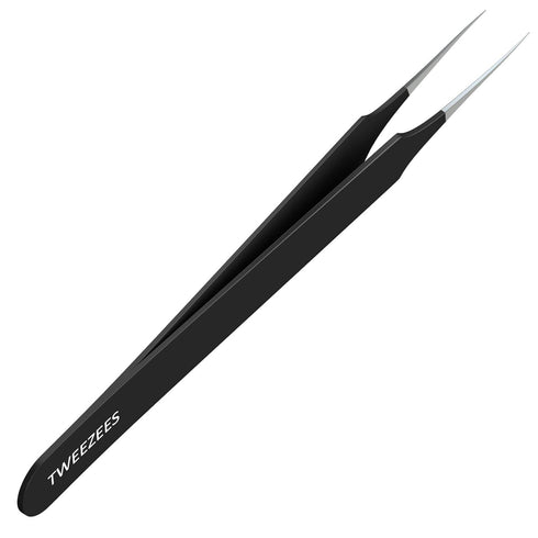 Ingrown Hair Tweezers, Pointed Tip, Black, Precision Stainless Steel for Treatment & Splinter Removal