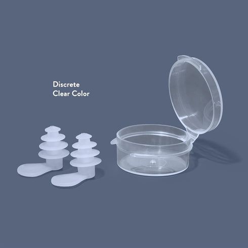 EarPlanes+ Clear Low-Profile Design Invisible Airplane Travel Ear Protection (Adult 1, Count)