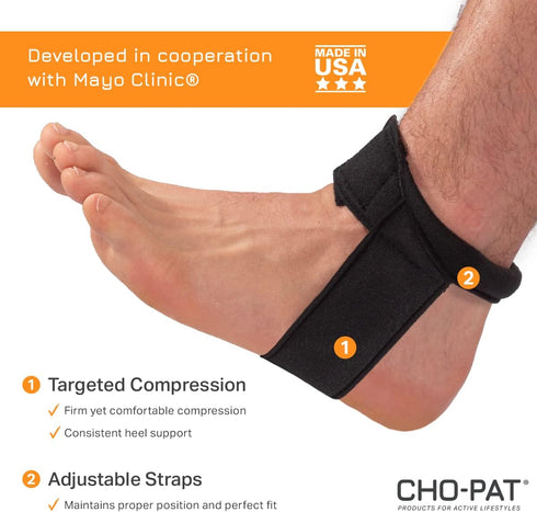 Cho-Pat Achilles Tendon Strap, Medium, Developed with Sports Medical Professionals at Mayo Clinic to Alleviate Achilles