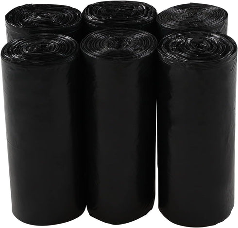 13 Gallon Black Garbage Bags - Tall Kitchen Trash Bag, 6 Rolls, 150 Bags