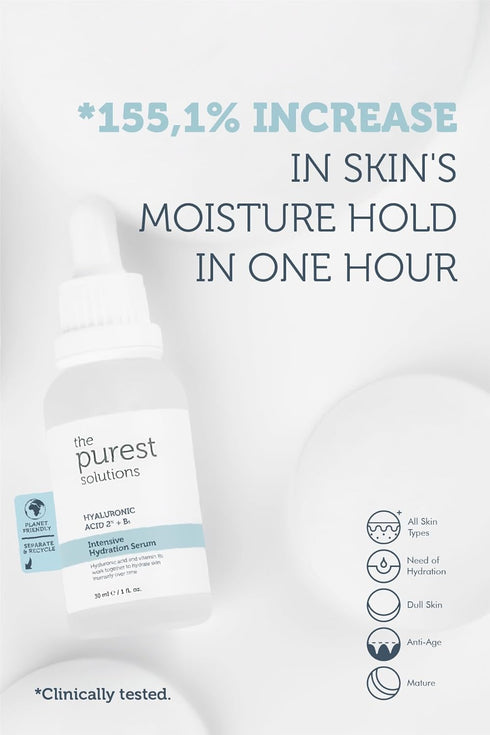 The Purest Solutions Intensive Hydration Serum - Hyaluronic Acid 2% + B5, Moisturizing Anti-Aging Care