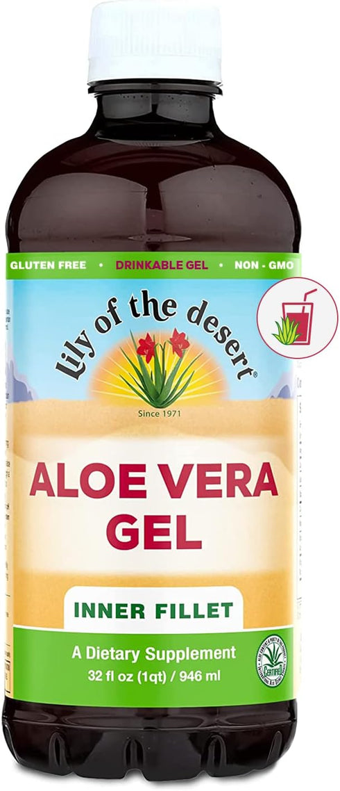 Lily Of The Desert Aloe Vera Gel - Inner Fillet Filtered Aloe Vera Drink with Natural Vitamins, 32 Fl Oz
