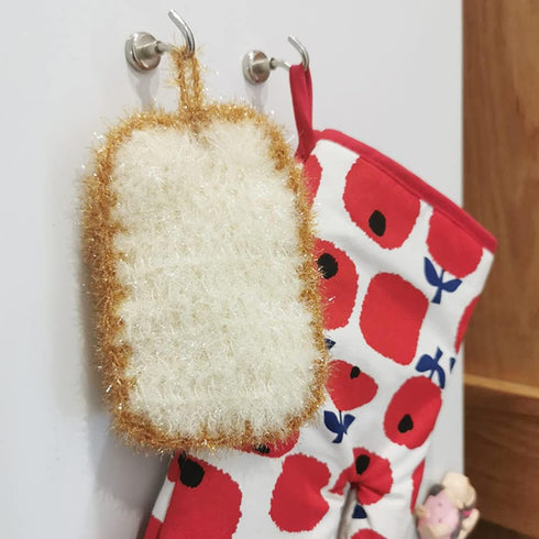 Toast and Eggs Shaped Acrylic Dish Scrubbers, Cute Food Shaped Net Cloth Kitchen Scrubber/ Dish Sponge/ Dishcloths by Cocororo