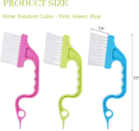 Trycooling Hand-held Groove Gap Cleaning Tools - Kitchen Cleaning Brushes (Random Color-Blue, Green, Pink)