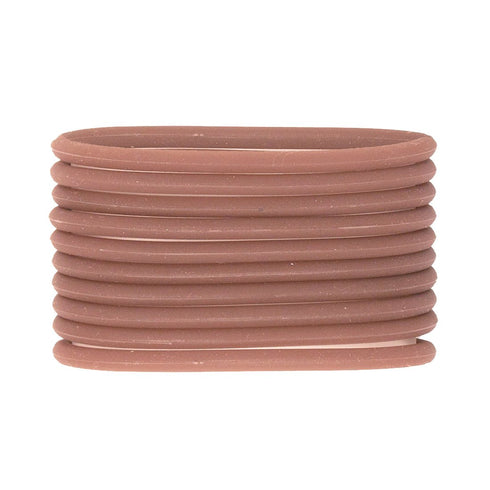 Mia Silkies Silicone Hair Elastics, Translucent Brown, 10pcs, for Thick Hair, Women, Athletes