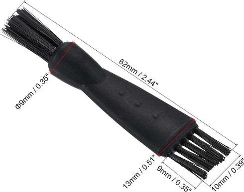 MECCANIXITY Shaver Cleaning Brush Tools Double-Sided Black with 2 Inch Plastic Handle for Keyboard, Window Track, Vent Outlet, Home, Office, 8 Pack by MECCANIXITY
