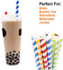 Boba Straws, Smoothies Straw Disposable Extra Large 0.5" 1/2" 12mm Wide Paper Straws for Slushy Jumbo Thick Shakes,
