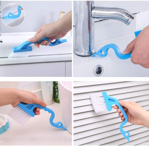 Magic Window Cleaning Brush Set, Hand-held Groove Gap Cleaning Tools for Window Blind and Sliding Door Track