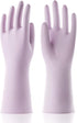 COOLJOB Medium Reusable Rubber Dishwashing Gloves for Kitchen, Non-Slip Grippy Long Gloves, Purple, 1 Pair