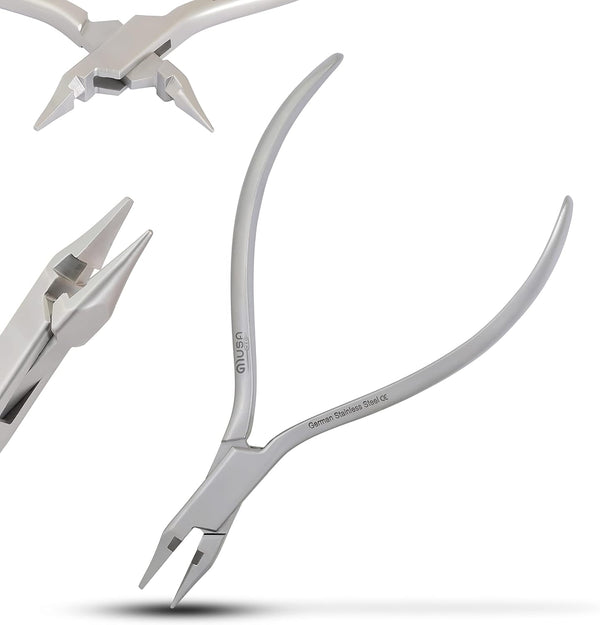 Bird Beak Pliers with Cutter, Orthodontic Wire Bending Loop Forming Pliers, German Grade Stainless Steel Dental