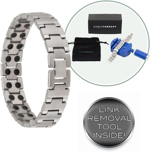Pure Titanium Magnetic Bracelet - Elegant Pain Relief Jewelry with 48 Magnets, 3.8 Oz
