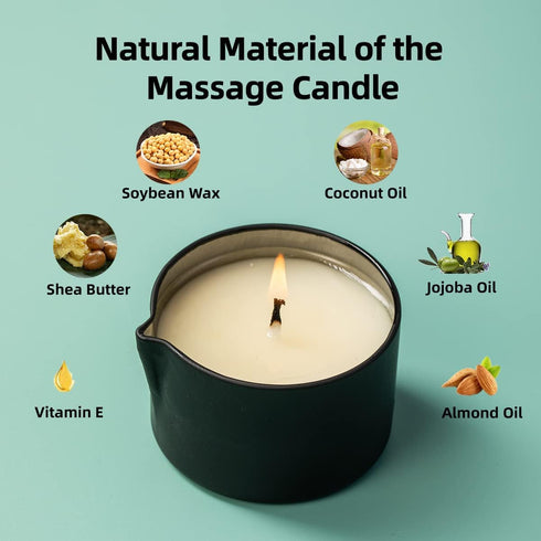 Organic Soybean Wax Essential Oil Infused Massage Oil SPA Candle for Couples, Blueberry Cake Scent 2.35OZ