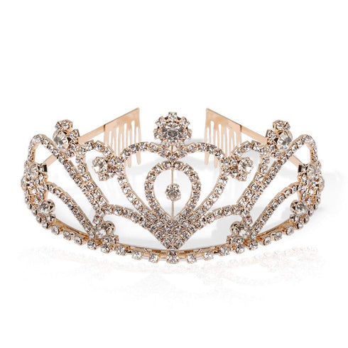 Pack of 2 Rhinestone Tiara Crown Headband Tiaras for Wedding, Christmas, Bridal Party, Birthday