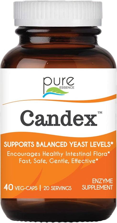 Candex Supplement by Pure Essence - Yeast Overgrowth Aid with Digestive Enzymes, Probiotic for Men & Women - 40 Capsules