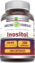 Amazing Formulas Inositol 500 mg - 200 Capsules, Supplement, Vitamin B8, Non-GMO, Gluten Free, Made in USA