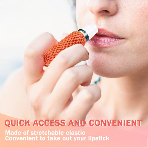 WKieason Lip Balm Sleeves Holder Keychain, Bulk 10pcs Clip on Chapstick Keychain Holder, Tight-Knit Elastic Lipstick