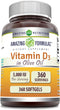 Amazing Formulas Vitamin D3 in Olive Oil Supplement, 5000 IU Per Serving, 360 Softgels, Non-GMO