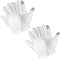 Sibba 2 Pairs White Cotton Touch Screen Moisturizing Gloves for Overnight Bedtime Hand Spa Treatment, Heal Eczema