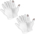 Sibba 2 Pairs White Cotton Touch Screen Moisturizing Gloves for Overnight Bedtime Hand Spa Treatment, Heal Eczema