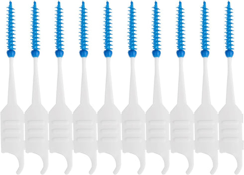200PCS Interdental Brushes, Double-Ended Silicone Toothpick Dental Floss Picks with Disposable Bristles