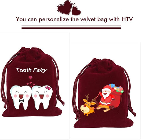 HRX Package Mini Velvet Gift Bag with Drawstring, 20PCS Burgundy Red Velvet Jewelry Pouches