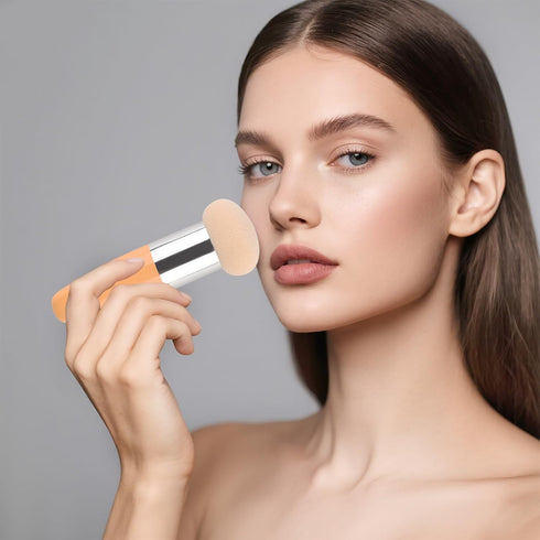 TOROKOM 1Pcs Makeup Sponge Foundation Blender Beauty Cosmetics Puff Sponge Tool with Handle for Foundation Powder,