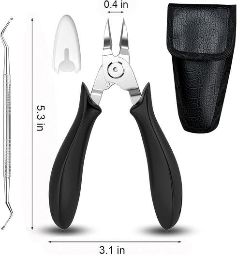 Ingrown Toenail Clippers Upgrade, Steel Nail Clippers for Professional Podiatrist, Long Handle Curved Blade Tool