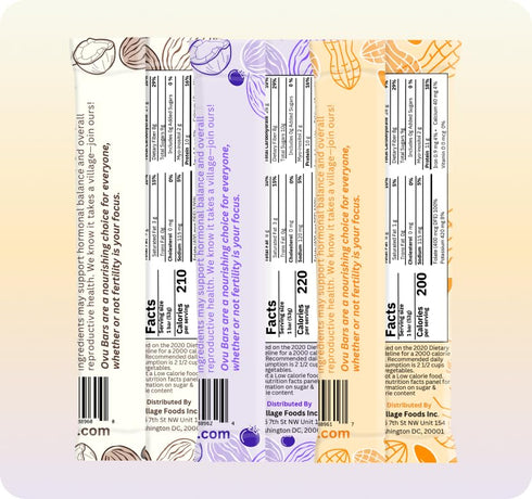 Pack, 9 OVU Bar Fertility, Pregnancy & Postpartum Nutrition Support for Women, Myo-Inositol, Folic Acid, Maca, High