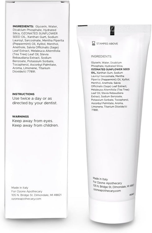 Ozone Oil Infused Toothpaste, Fluoride Free for Promoting Healthy Mouth | Ozonated Oral Care