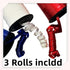 Blue White and Red Ribbon, 3/16 inch x 300 Yard Curling Ribbon for Gift Package Wrapping, Bows, Crafting