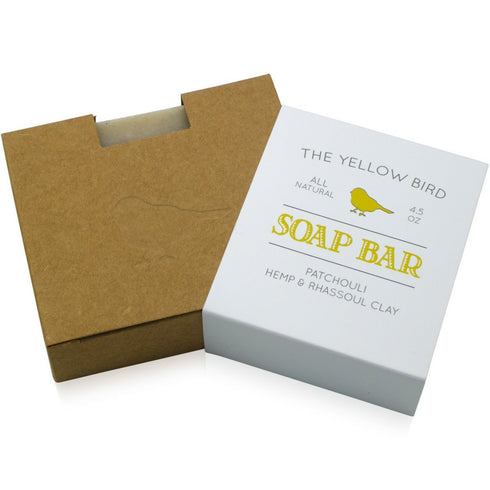The Yellow Bird Patchouli Hemp Soap Bar, Natural Handmade Soap for Sensitive Skin, Vegan & Cruelty-Free