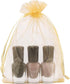 HRX 100pcs Gold Organza Gift Bags, 4 x 6 inch Candy Mesh Drawstring Favor Pouches for Wedding Christmas Party