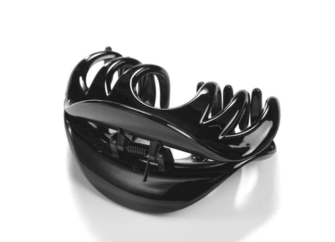 Youxuan 4 Inch Hair Claw for Women, Pretty Grip Clip for Thick Hair, Black