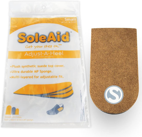 SoleAid Adjust-A-Heel, 3-Layer Adjustable Orthopedic Heel Lift for Heel Pain, Large (Men 12+/Women 14+)