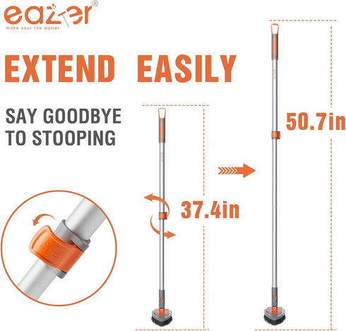 eazer 4-in-1 Long-Handled Tub Scrubber, Versatile Bathroom Cleaning Brush, Ideal for Shower, Tub, and Bathroom