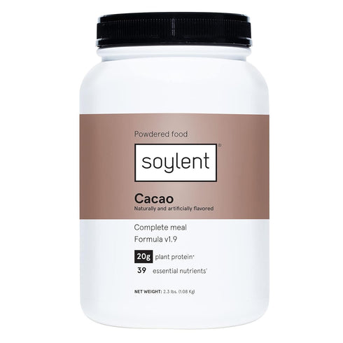 Soylent Complete Nutrition Meal Replacement Protein Powder, Cacao - Plant Based Vegan, 39 Essential Nutrients, 36.8oz