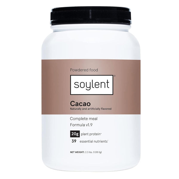 Soylent Complete Nutrition Meal Replacement Protein Powder, Cacao - Plant Based Vegan, 39 Essential Nutrients, 36.8oz
