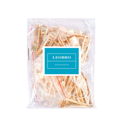 LEOBRO Gold Hair Clips - 50PCS Alligator Barrettes for Women, Girls, Crafts, DIY Hair Bows