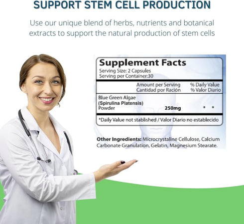Bioxtron Natural AFA Stem Cell Supplement, 60 Caps for Joint & Muscle Support, Immune System, Energy Levels