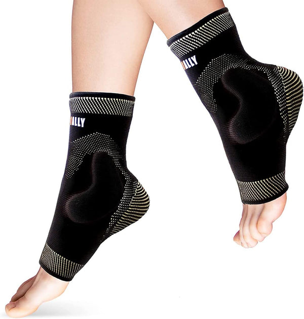 NeoAlly Copper Ankle Support Brace Compression Sleeve, Medium Size for Foot Swelling Pain Relief