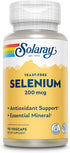 Solaray Yeast Free Selenium 200mcg | 90 VegCaps | High Absorption Supplement for Thyroid Function & Immune Support